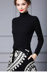 Nydia Knit Embroidered Midi Dress In Black - PDC